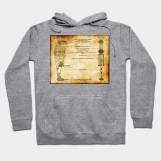 E-Type Folding Wing Fighter Parchment Blueprint Hoodie